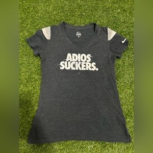 Womens Nike Vneck Shirt "Adios Suckers" Size Small